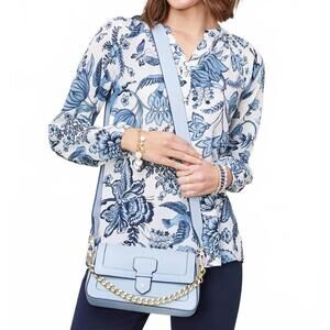 NEW SPARTINA 449 cora silk blouse in low country peeples song